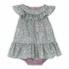 2 in 1 dress bb big purple and green flower