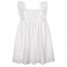 Dress white embroidered cotton