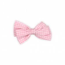 Tie hair clip pink checks