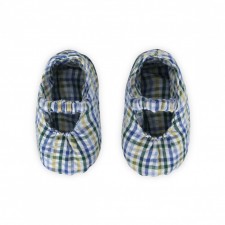 Slippers yellow and green checked