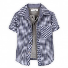 2 in 1 shirt grey and blue checked