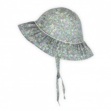 Baby girl hat big purple and green flower