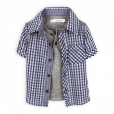 2 in 1 shirt baby grey and blue checked