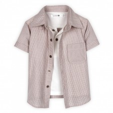 2 in 1 shirt beige checks