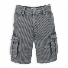 Short boy blue denim stripe cotton