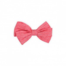 Tie hair clip small red checked