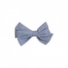 Tie hair clip light blue checked