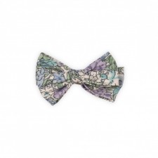 Tie hair clip big purple and green flower