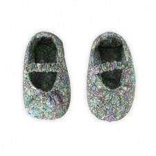 Slippers big purple and green flower